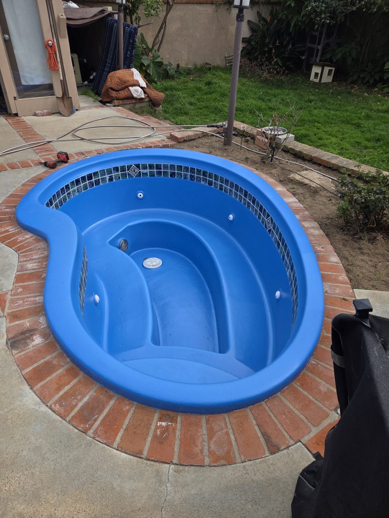 Hot tub refinishing project dated February 9, 2026