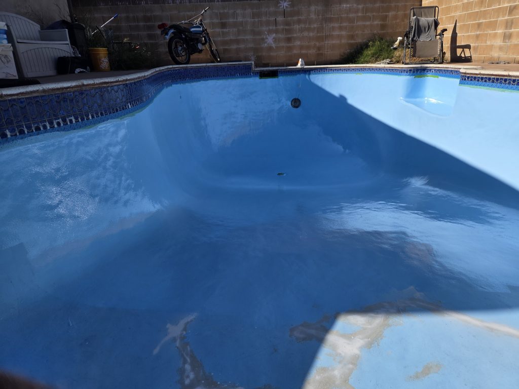 Pool resurfacing in progress by One Water Guys